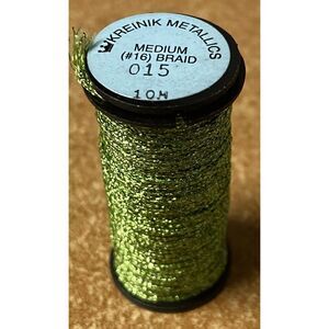 Kreinik #16 Medium Braid Metallic - 10m - 015 Chartreuse